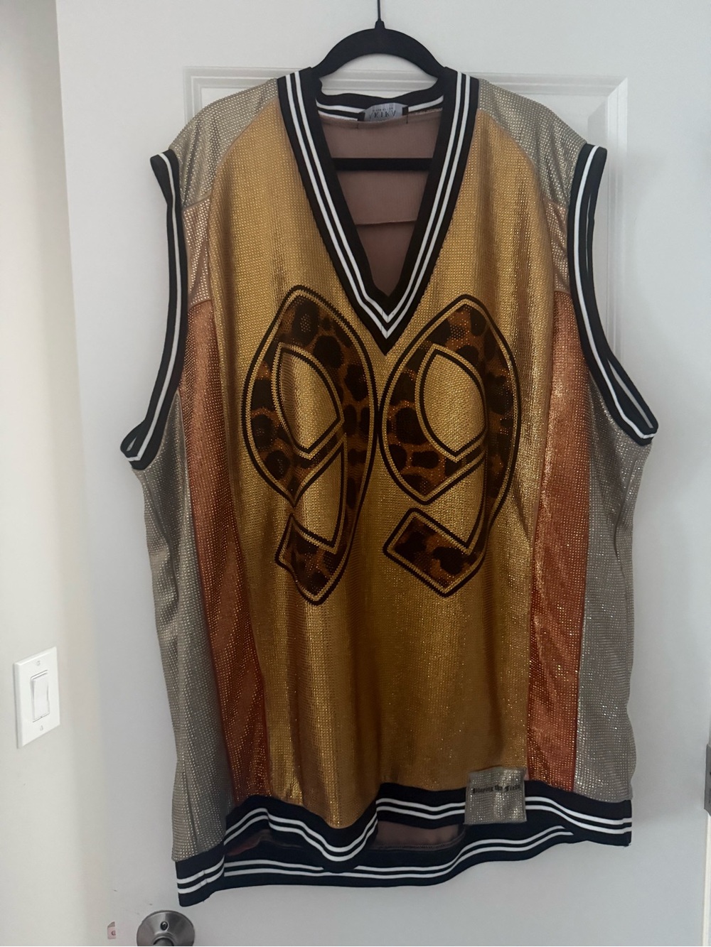AKIRA REESE COLORBLOCK RHINESTONE SLEEVELESS JERSEY MINI DRESS